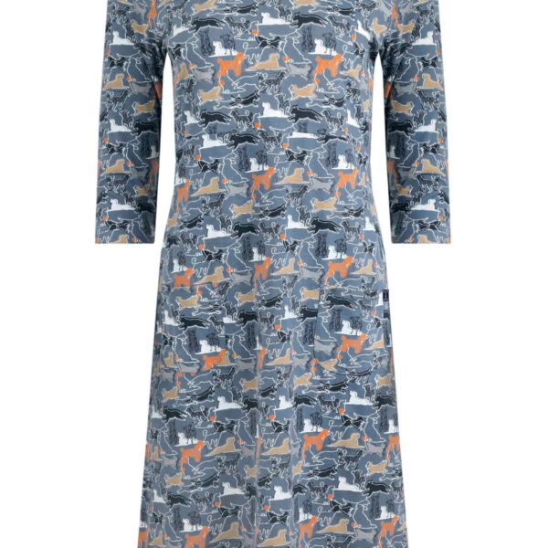 Weird Fish Starshine Organic Cotton Jersey Dress Blue Mirage Size 10