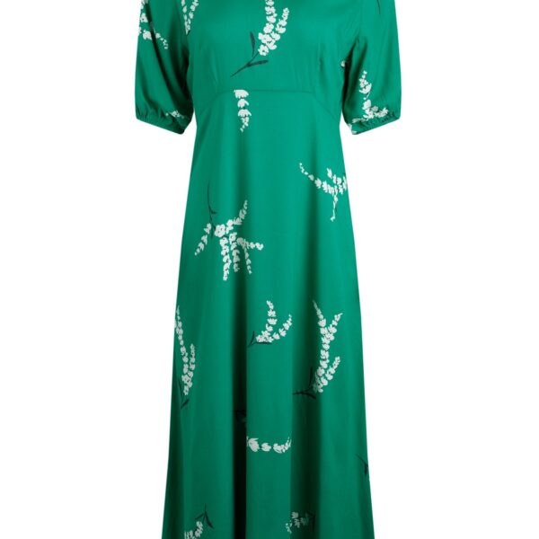 Weird Fish Everly LivaEco™ Printed Viscose Dress Evergreen Size 20