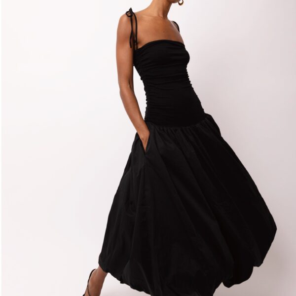 Alexa Black Puffball Dress