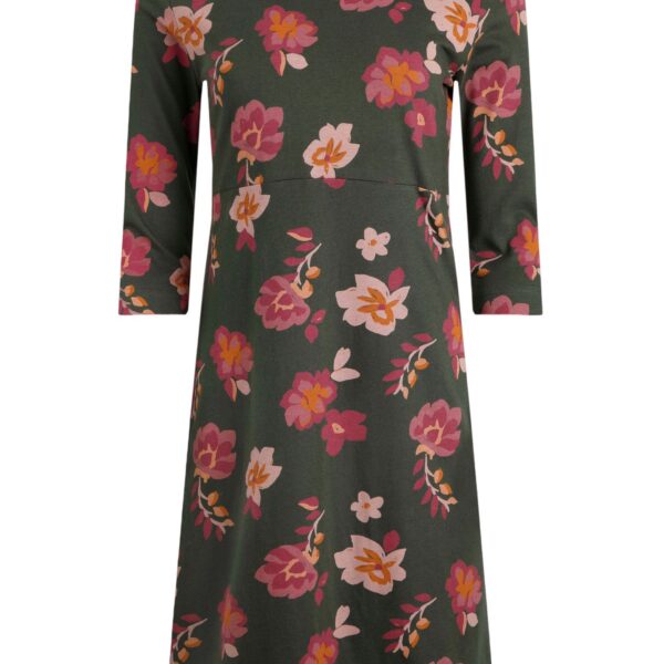 Weird Fish Shafika Printed Jersey Dress Olive Size 12