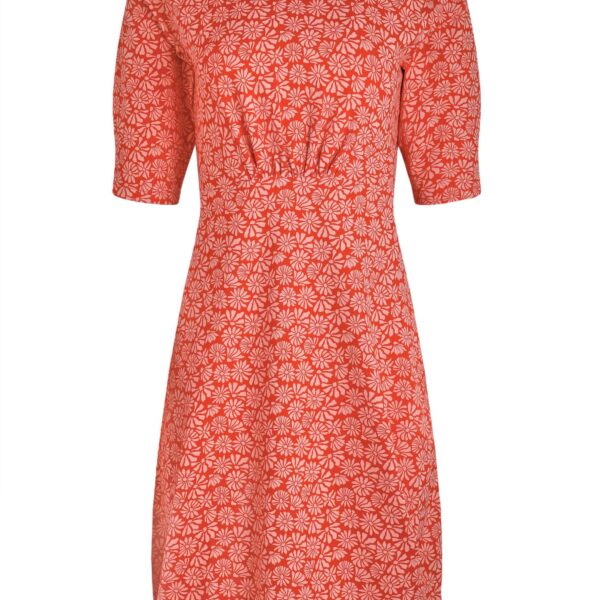 Weird Fish Cassandra Organic Cotton Jersey Swing Dress Crimson Size 20