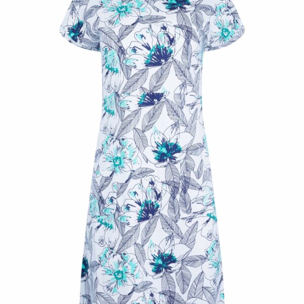 Weird Fish Tallahassee Printed Jersey Dress Cream Size 22