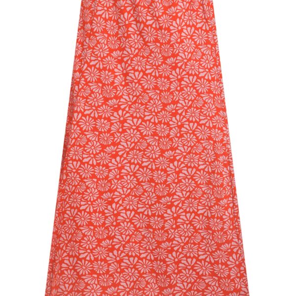 Weird Fish Romaro Printed Jersey Midi Skirt Crimson Size 8