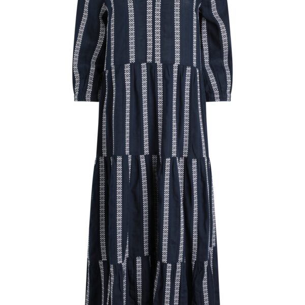 Weird Fish Emmy Striped Woven Maxi Dress Navy Size 22