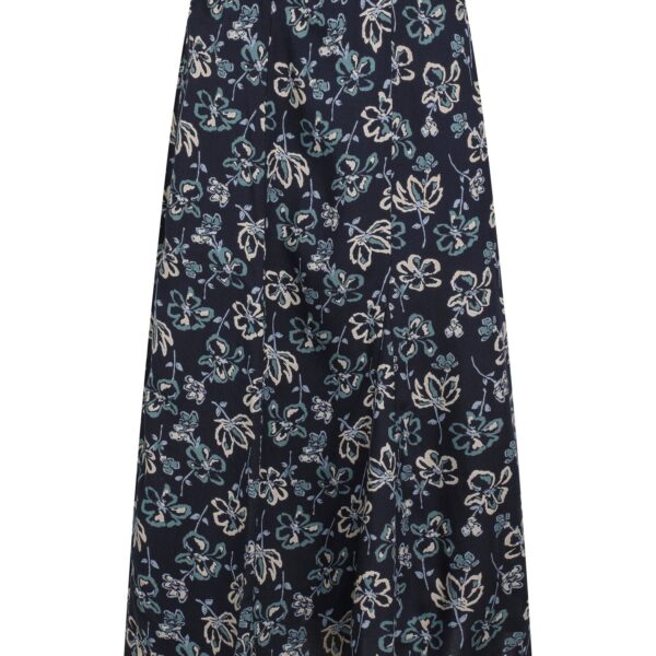 Weird Fish Tiya Lenzing EcoVero™ Printed Viscose Midi Skirt Black Iris Size 12