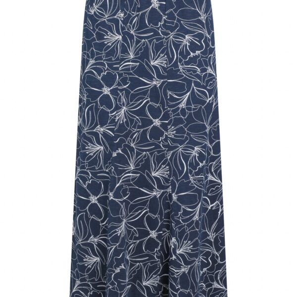 Weird Fish Ares Printed Jersey A-Line Maxi Skirt Dark Navy Size 8