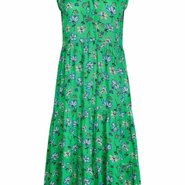 Weird Fish Mala Lenzing EcoVero™ Printed Sleeveless Dress Grass Green Size 10