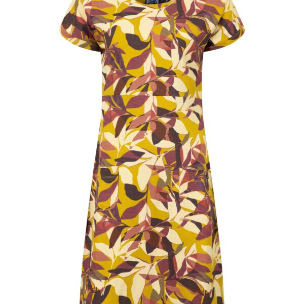 Weird Fish Tallahassee Printed Jersey Dress Antique Moss Size 16