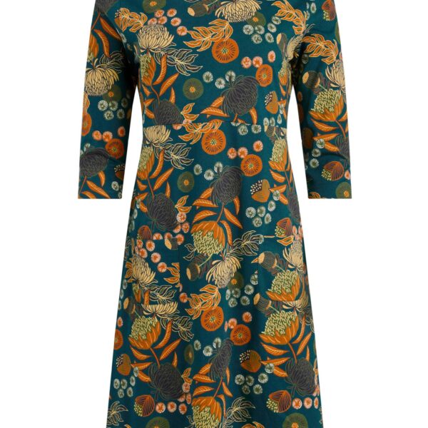 Weird Fish Starshine Printed Jersey Dress Deep Teal Size 22