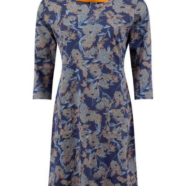 Weird Fish Starshine Printed Jersey Dress Moonlight Blue Size 18