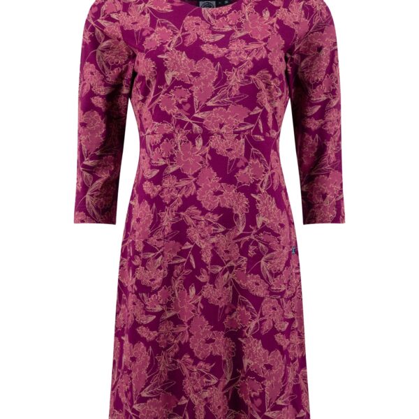Weird Fish Starshine Printed Jersey Dress Plum Size 8