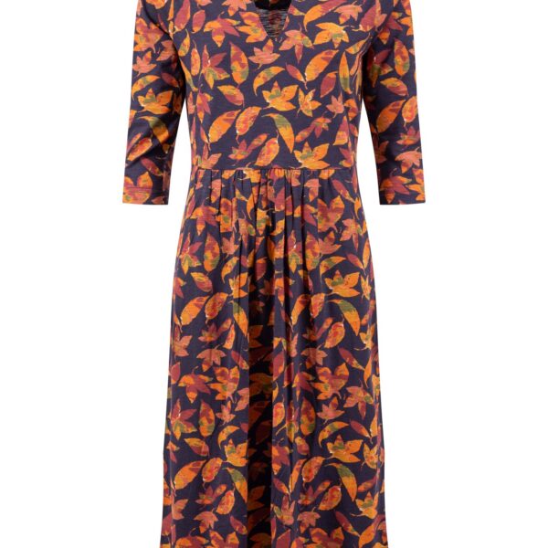 Weird Fish Isolde Printed Jersey Midi Dress Night Blue Size 16