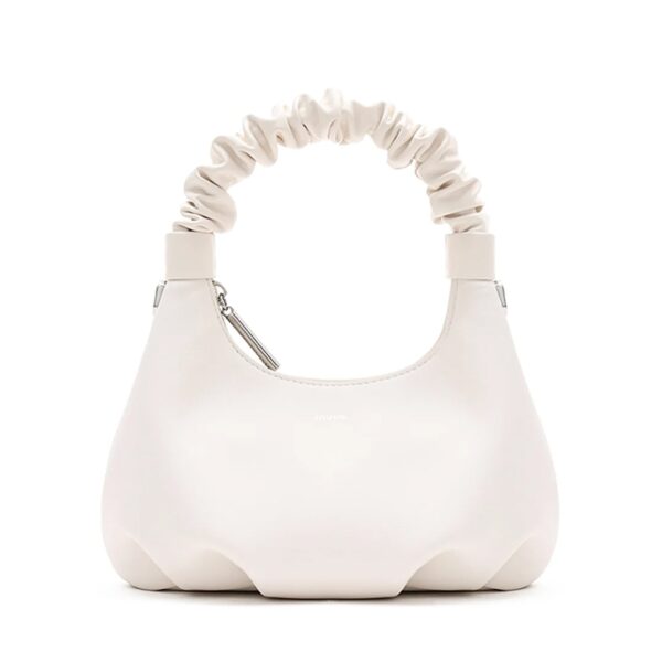 Verona White Ruched Bag