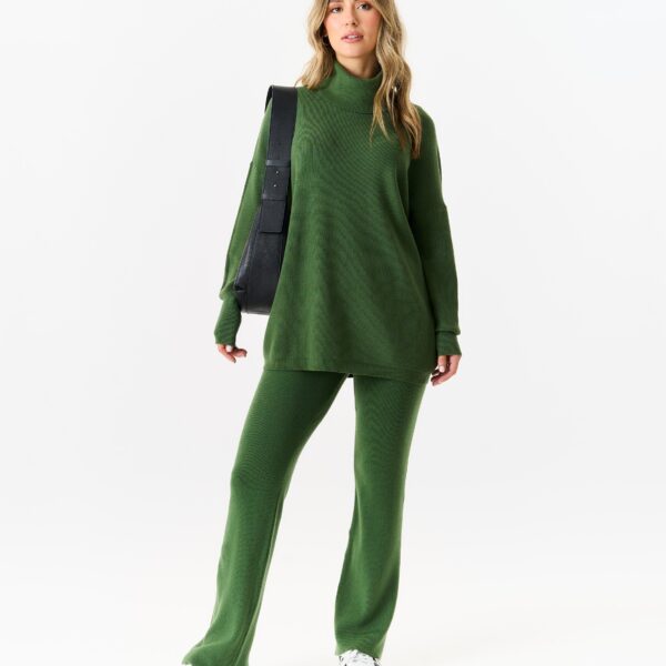 Khaki Roll Neck Knit Jumper