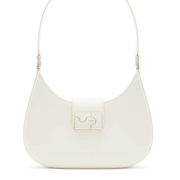 Albany White Leather Shoulder Bag