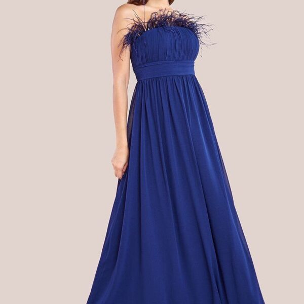 Bridesmaids Chiffon Maxi Dress - Navy by Goddiva