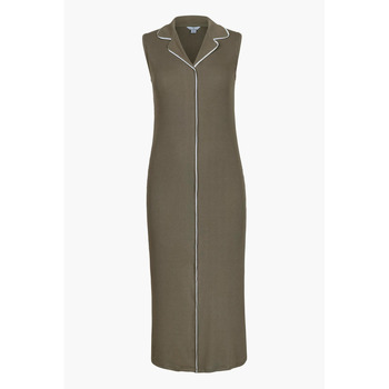 Enorsia  Brooke Sleeveless contrast  rib Jersey Dress  women's Long Dress in Green