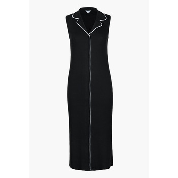 Enorsia  Brooke Sleeveless contrast  rib Jersey Dress  women's Long Dress in Black