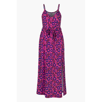 Enorsia  Geo Printed Jersey Wrap Front Maxi Dress  women's Long Dress in Pink