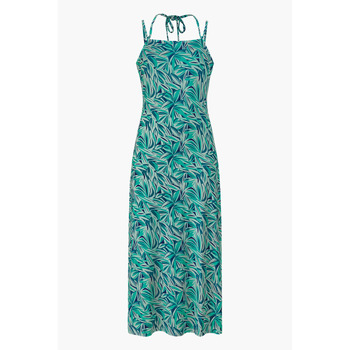 Enorsia  Leaf Floral Strappy Cami Slip Dress  women's Long Dress in Green