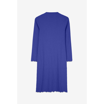 Enorsia  Crepe Ribbed Bodycon Midi Dress  women's Long Dress in Blue