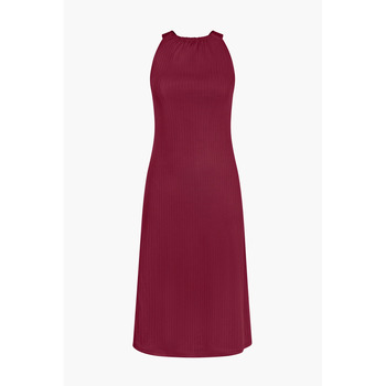 Enorsia  Halter Neck Dress with Criss-Cross Back  women's Long Dress in Red