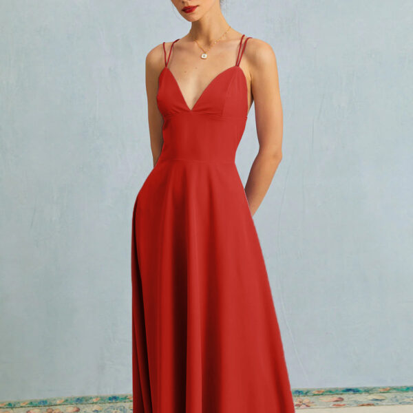 Black Dress Spaghetti Straps Sleeveless Pleated Prom Maxi Dresses