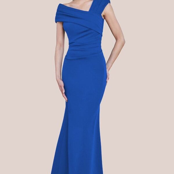 One Shoulder Evening Maxi Dress - Royal Blue by Goddiva