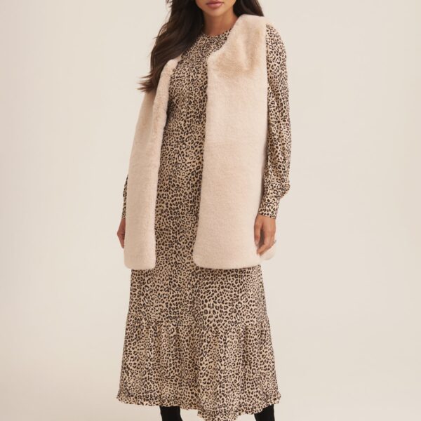 Stone No Cut Faux Gilet Fur Sleeveless Jacket