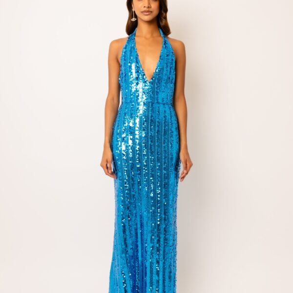 Shiloh Blue Sequin Maxi Dress
