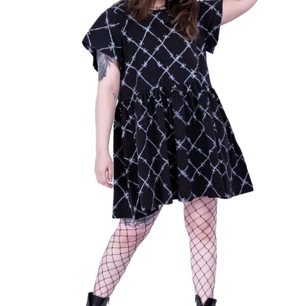 Vixxsin - Barbed Wire Black/Grey - Dress - black - S - 95% Cotton, 5% Elastane,Cotton