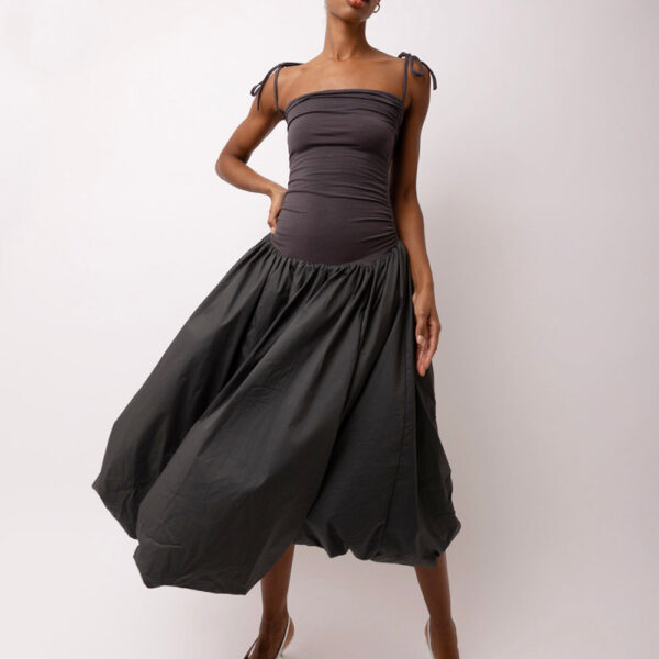Alexa Dark Grey Puffball Dress