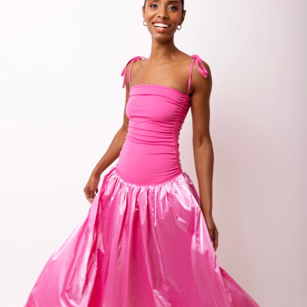 Alexa Pink Metallic Puffball Dress