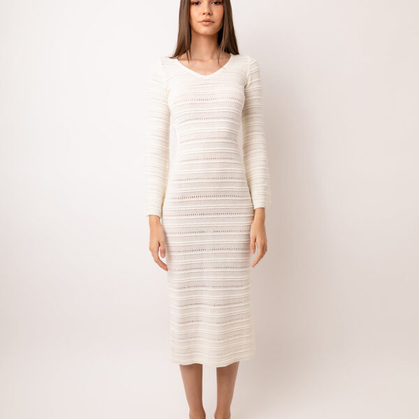 Bali Cream Cut-Out Knit Midi Dress