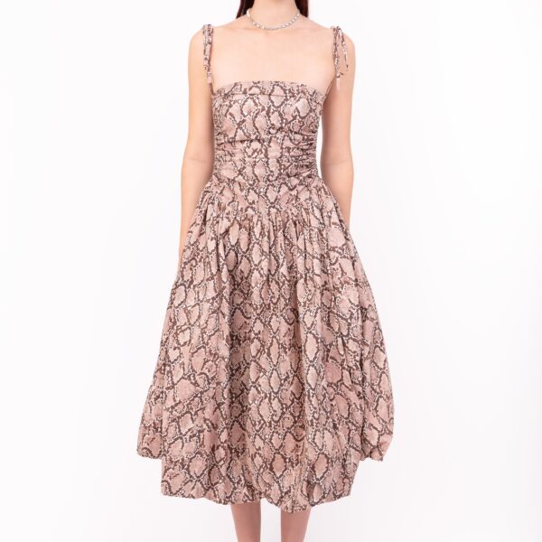 Alexa Snake Print Puffball Dress