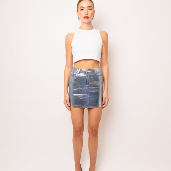 Soho Denim Metallic Mini Skirt