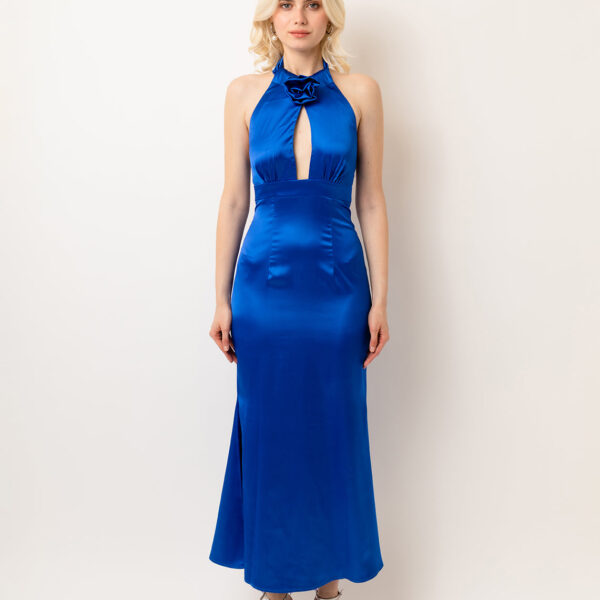 Rue Cobalt Blue Halter Neck Maxi Dress