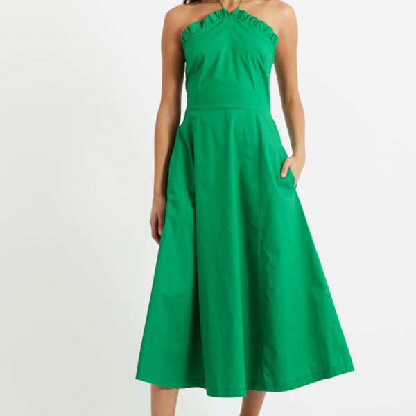 Aria Poplin Halter Neck Midi Dress