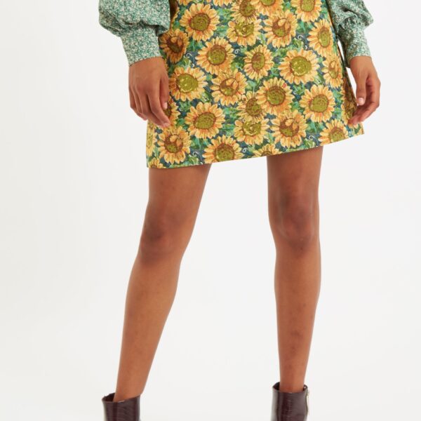 Louche Aubin Sunflower Jacquard A Line Skirt