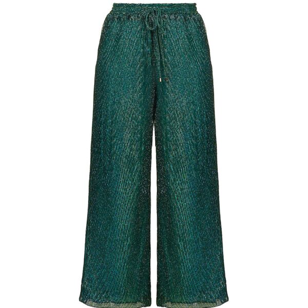 Ama Teal Green Wide Leg Trousers
