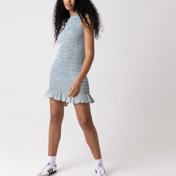 Poppy Lurex Mint Check Mini Dress