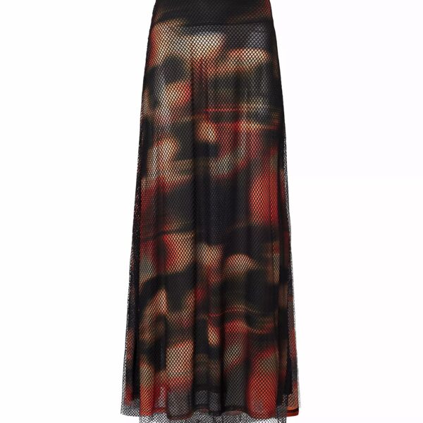 Arvarni Abstract Print Mesh Maxi Skirt