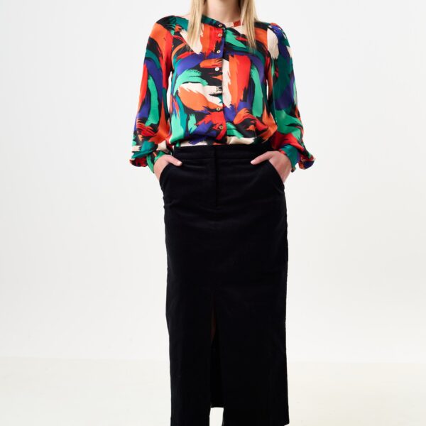 Balthazar Babycord Midi Pencil Skirt - Black