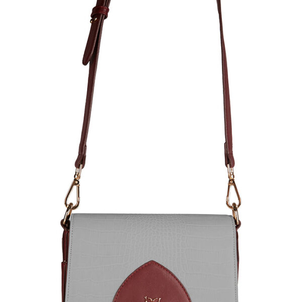 Baye Crossbody Burgandy Bag in Grey