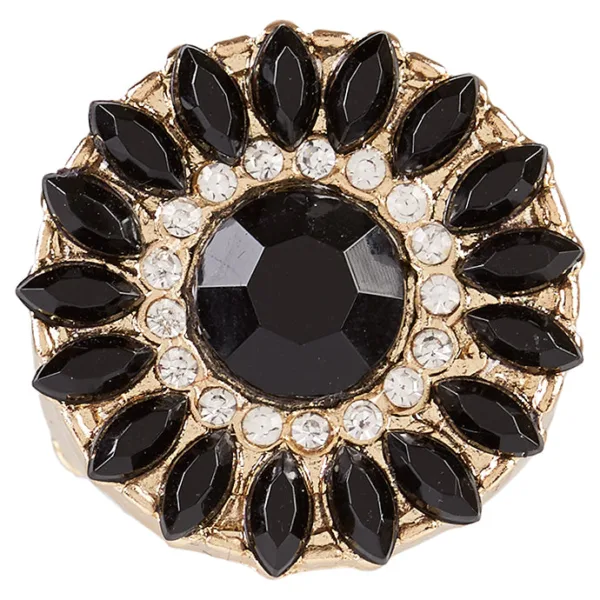 Chloe Black Stone Studded Signet Ring