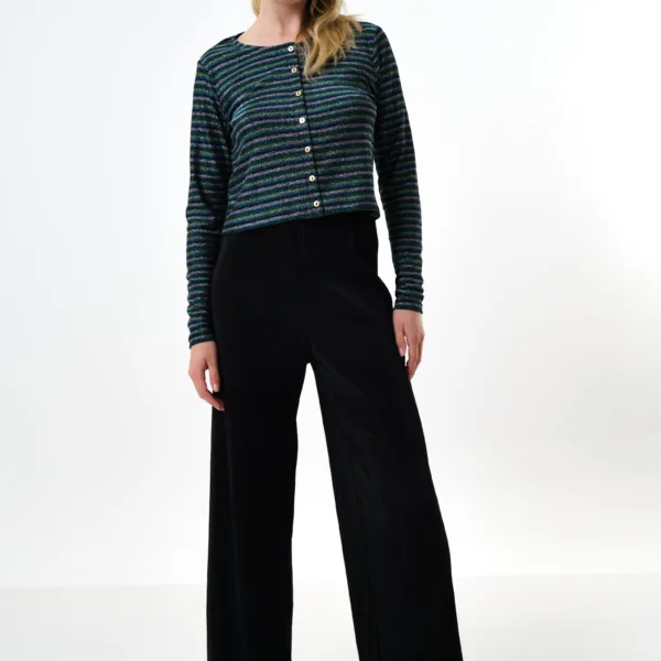 Clothide Pleated Wide Leg Trousers - Black