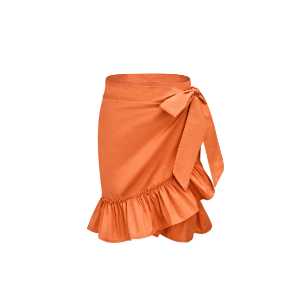 Stevie Orange Wrap Skirt