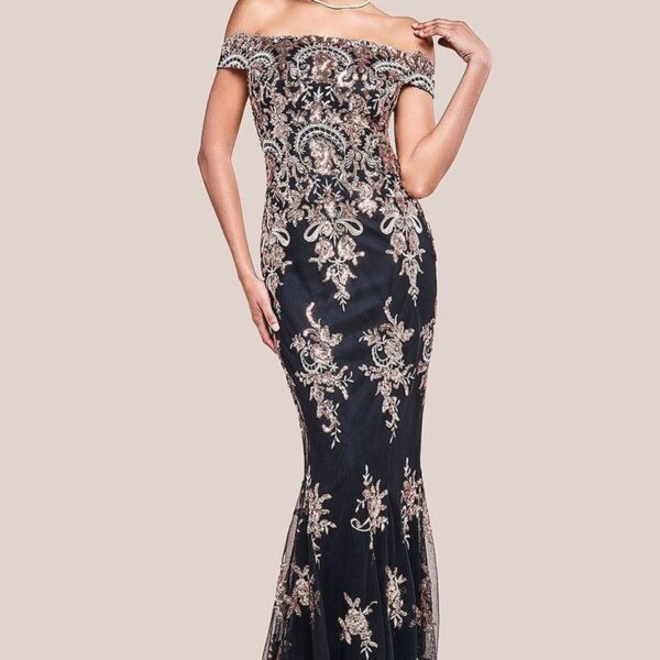 Bardot Sequin Embroidered Maxi Dress - Champagne by Goddiva