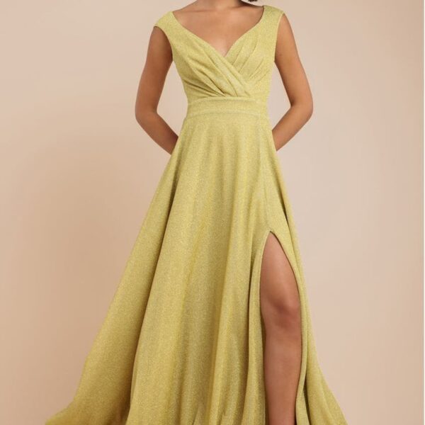 Crossover Lurex Glitter Maxi Dress - Gold by Goddiva