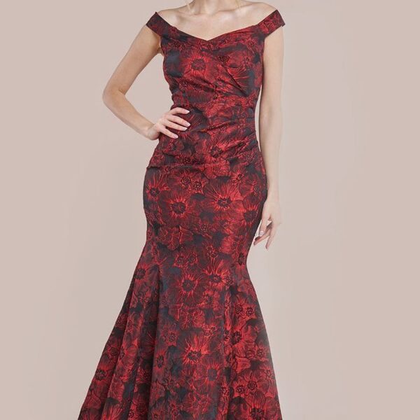 Bardot Jacquard Maxi Dress - Wine by Goddiva